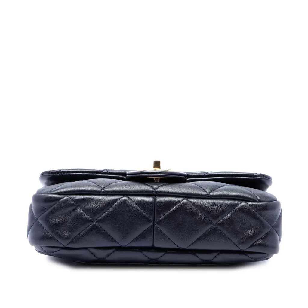 Chanel Small Quilted Lambskin Funky Town Flap Blue Leather Very good - Inside View