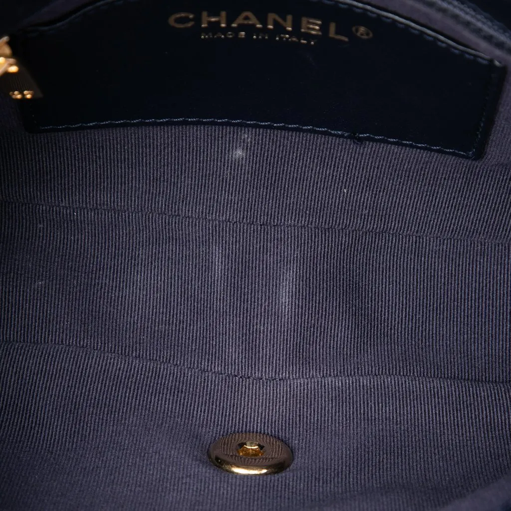 Chanel Small Quilted Lambskin Funky Town Flap Blue Leather Very good - Model View