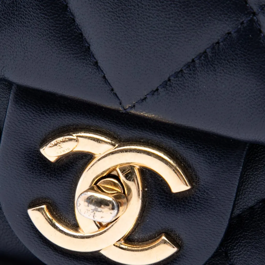 Chanel Small Quilted Lambskin Funky Town Flap Blue Leather Very good - Box View