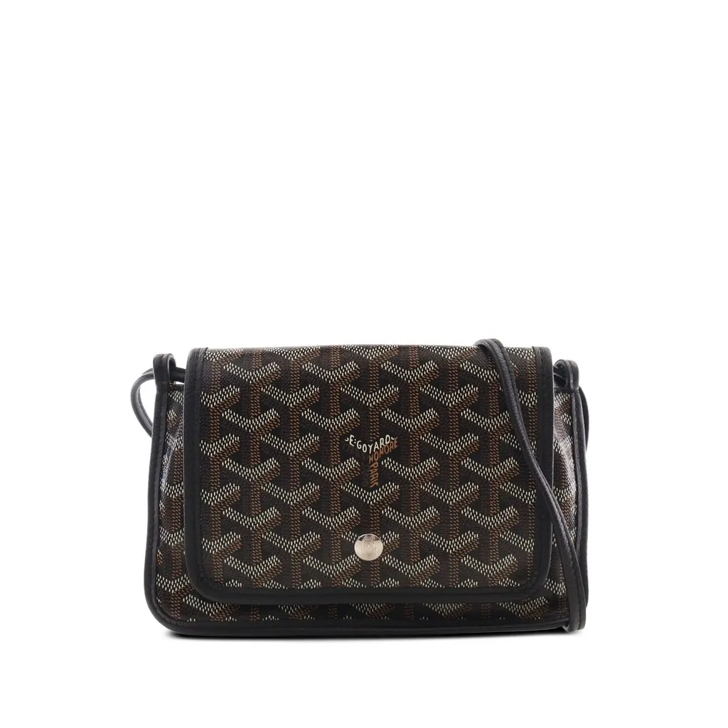 Goyard Goyardine Plumet Pocket Wallet Black Canvas Good - Front View