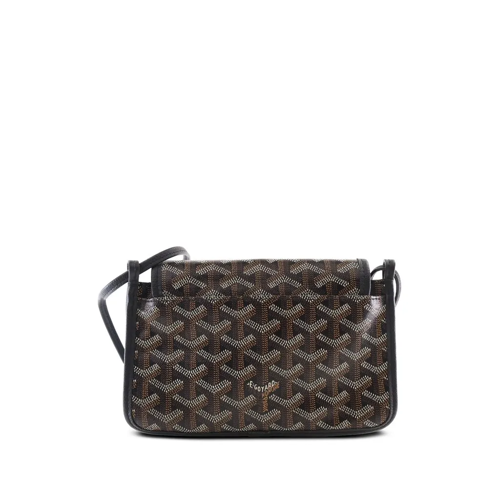 Goyard Goyardine Plumet Pocket Wallet Black Canvas Good - Back View