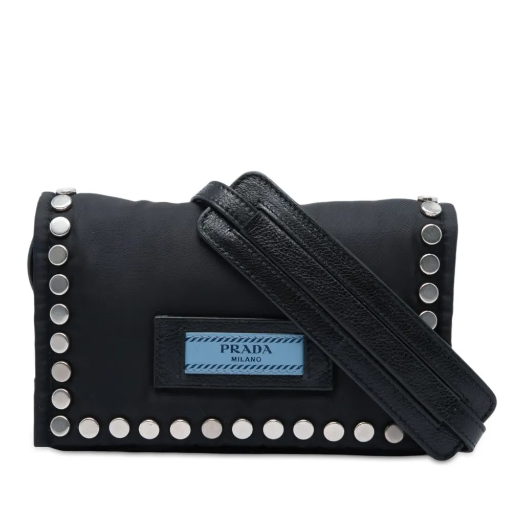 Prada Tessuto Etiquette Crossbody Black Very good - Front View