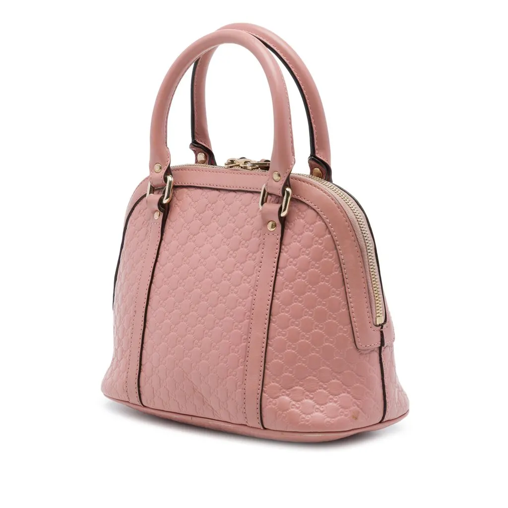 Gucci Mini Microguccissima Dome Satchel Pink Leather Very good - Back View