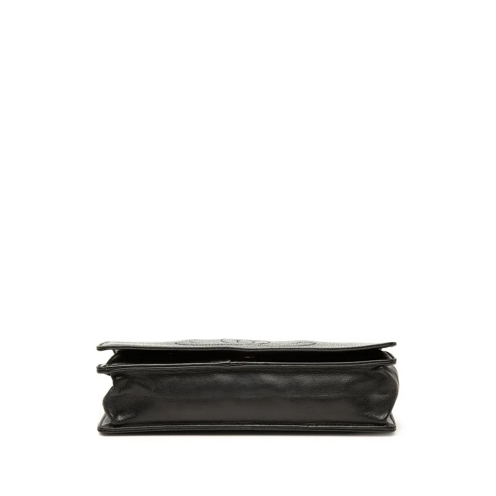 Chanel CC Caviar Wallet On Chain Black Leather Very good - Inside View