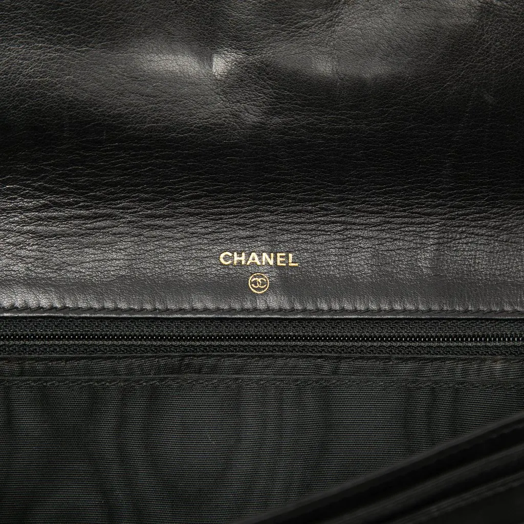 Chanel CC Caviar Wallet On Chain Black Leather Very good - Box View