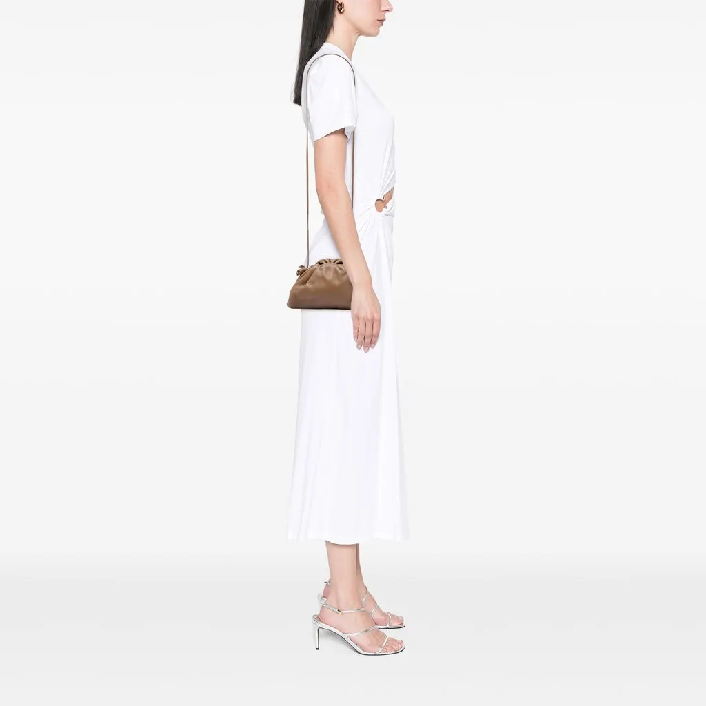 Bottega Veneta Lambskin The Mini Pouch Crossbody Brown Leather Very good - Box View