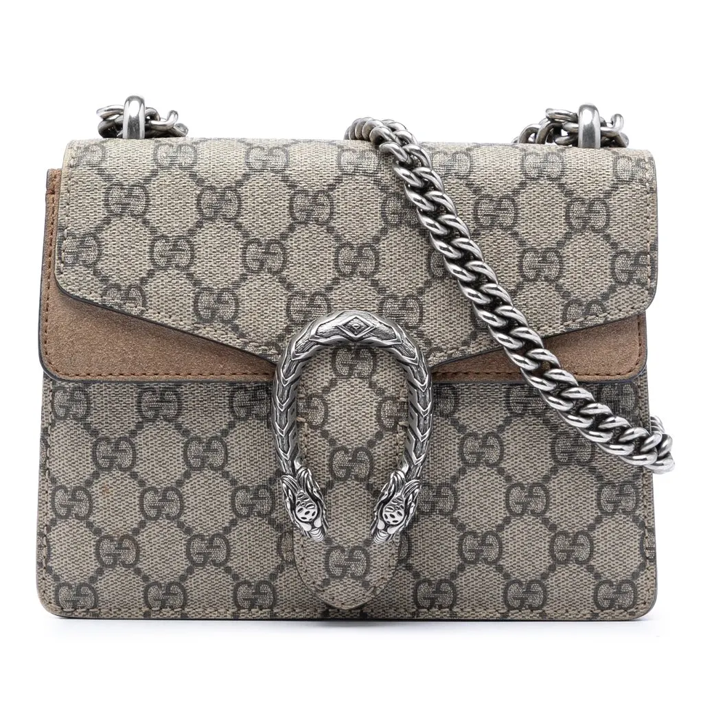 Gucci Small GG Supreme Dionysus Crossbody Beige Very good - Front View