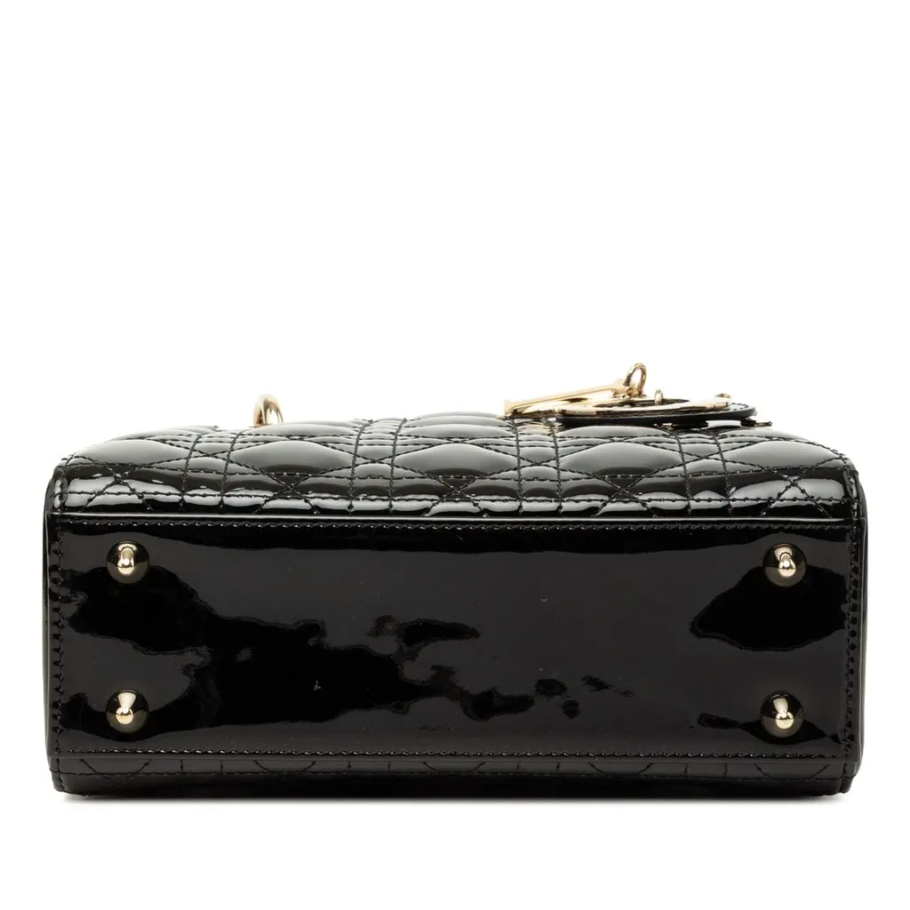 Dior Small Patent Cannage Lady Dior Black Leather Very good - Inside View