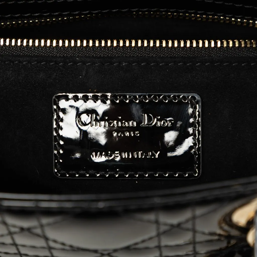 Dior Small Patent Cannage Lady Dior Black Leather Very good - Box View