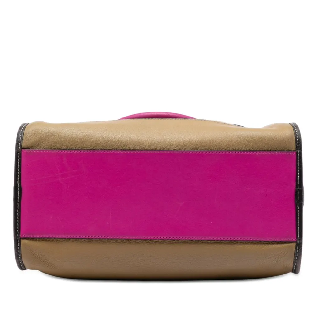 LOEWE Tricolor Leather Anagram Handbag Brown Leather Very good - Inside View