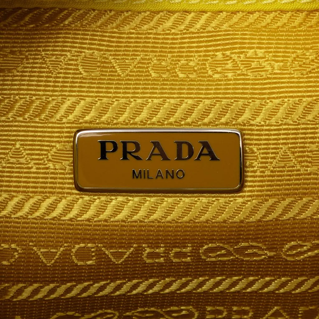 Prada Tessuto Drawstring Pouch Yellow Very good - Box View