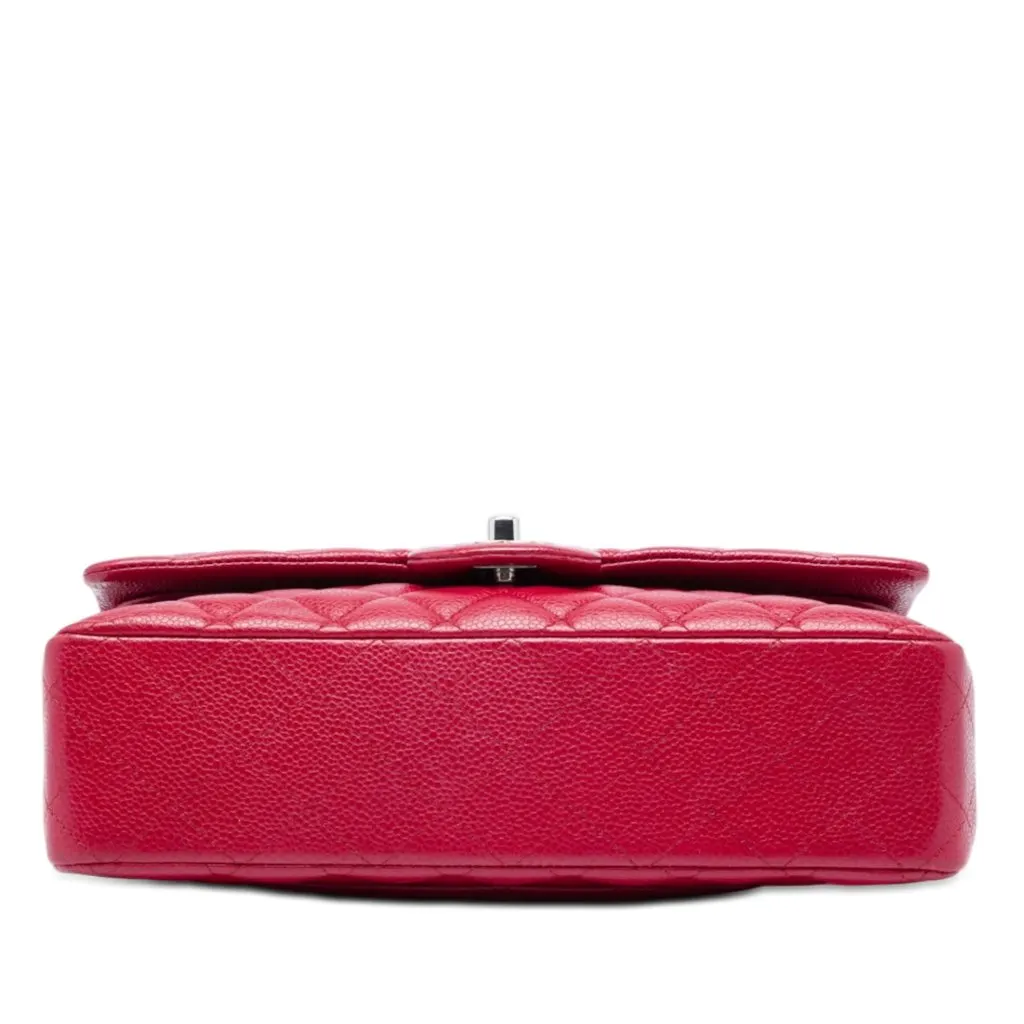 Chanel Medium Classic Caviar Double Flap Red Leather Very good - Inside View