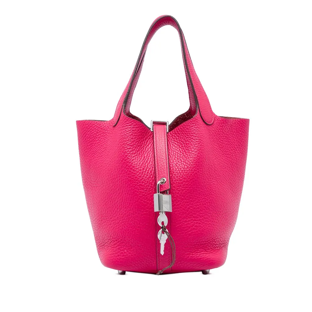 Hermès Clemence Picotin Lock 18 Pink Leather Very good - Front View