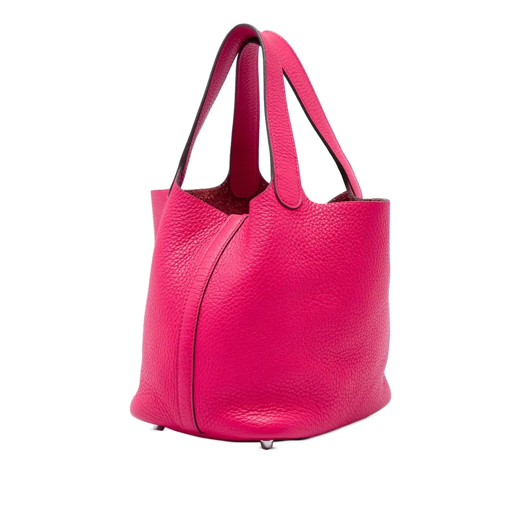 Hermès Clemence Picotin Lock 18 Pink Leather Very good - Back View