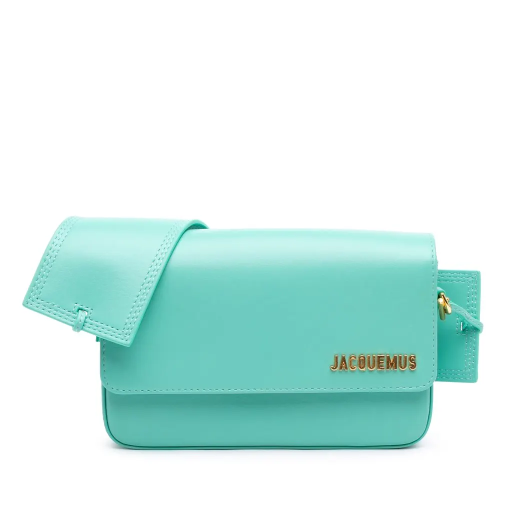 Jacquemus Calfskin Le Carinu Shoulder Bag Blue Leather Very good - Front View