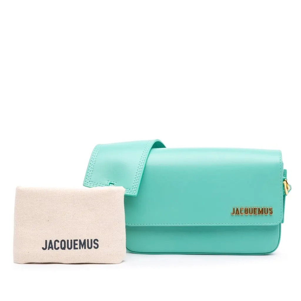 Jacquemus Calfskin Le Carinu Shoulder Bag Blue Mini Leather