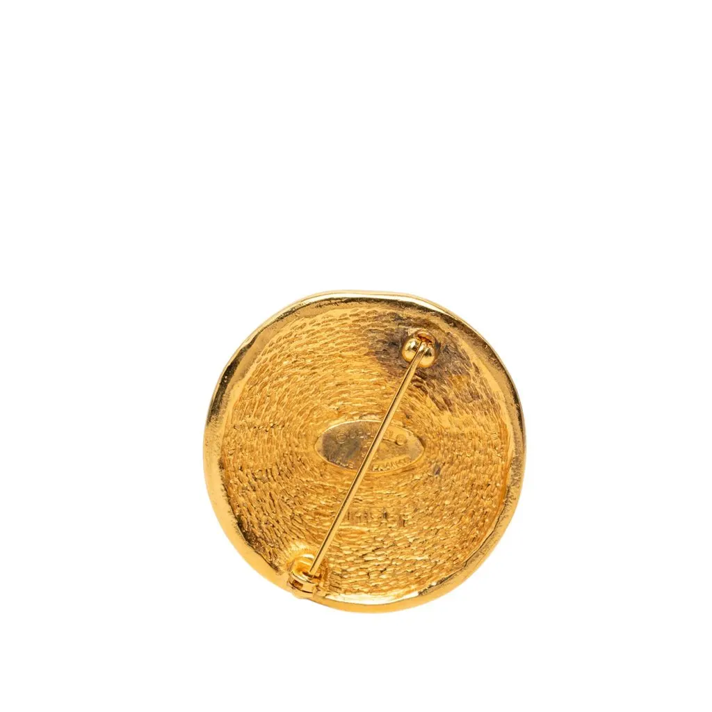 Chanel Gold Plated 31 Rue Cambon Medallion Pin Brooch Gold Metal Very good - Back View