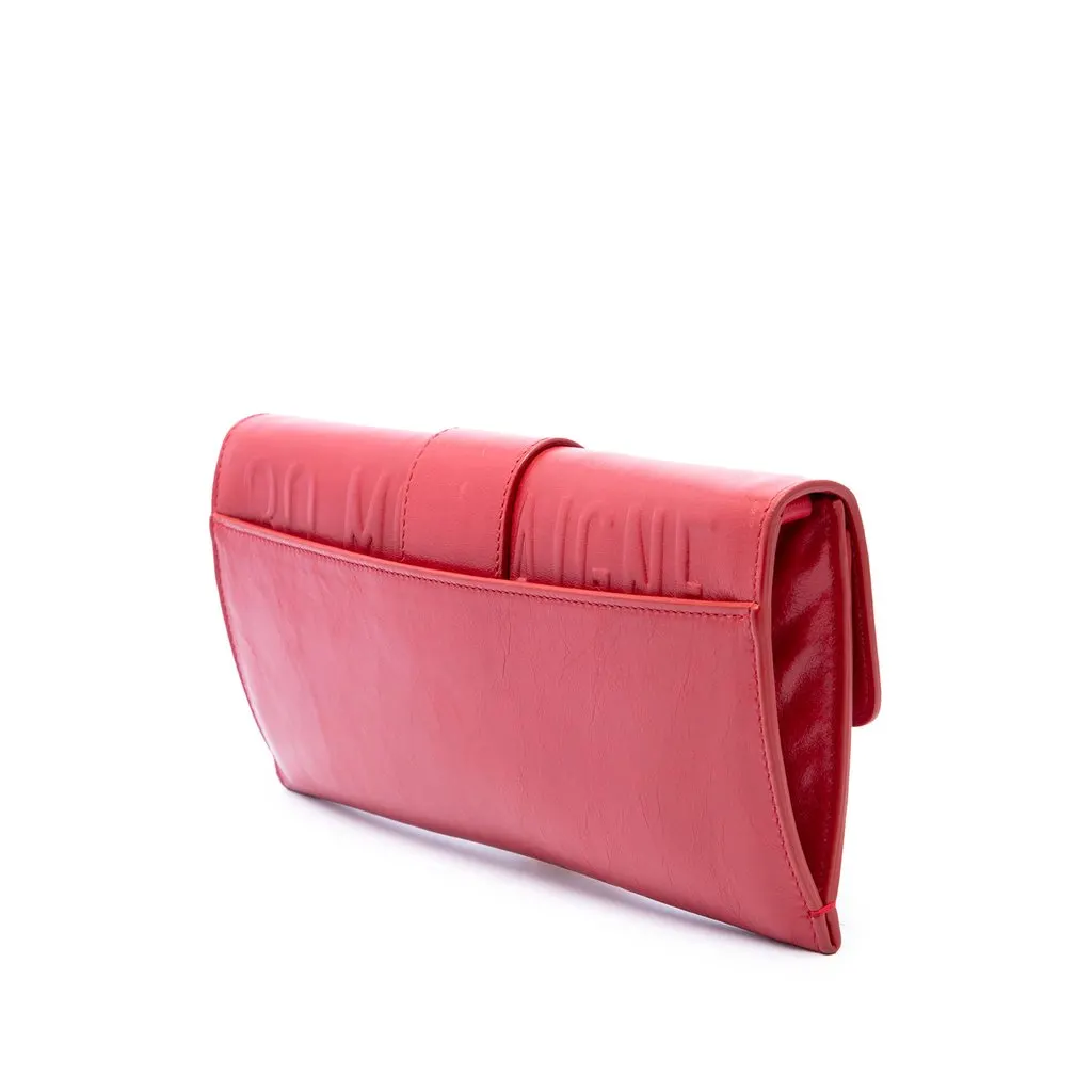 Dior Leather Montaigne 30 Clutch with Chain Red Leather Very good - Back View