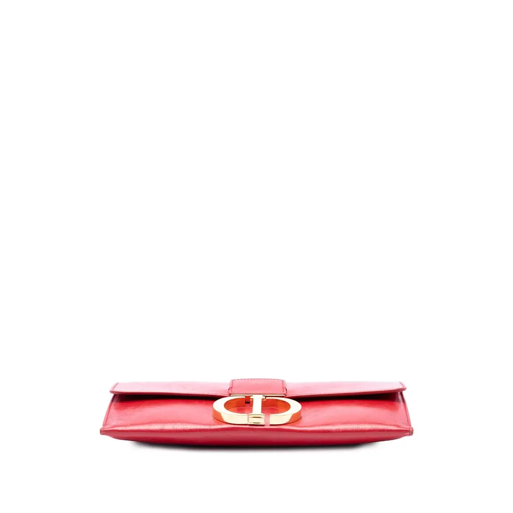 Dior Leather Montaigne 30 Clutch with Chain Red Leather Very good - Inside View