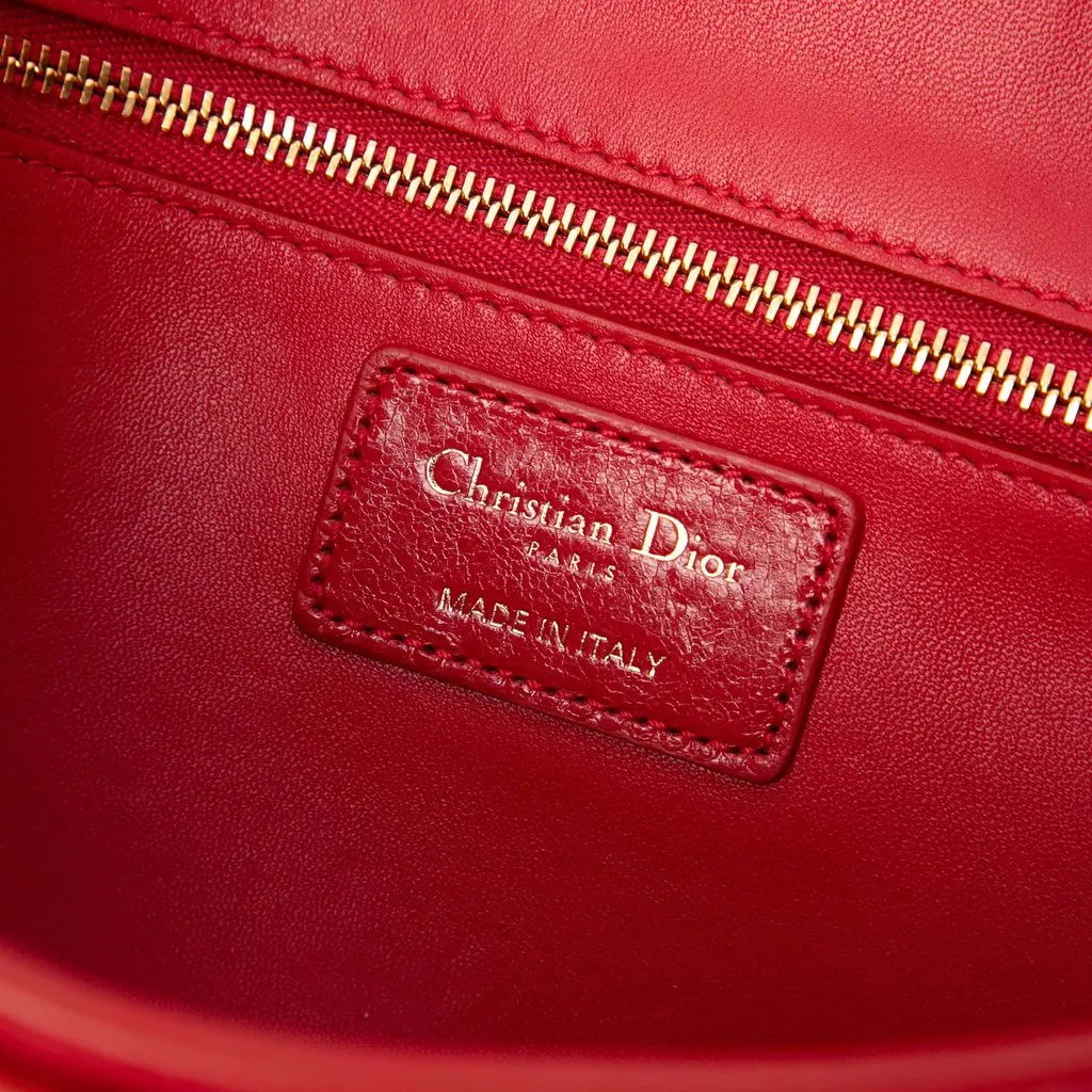 Dior Leather Montaigne 30 Clutch with Chain Red Leather Very good - Box View