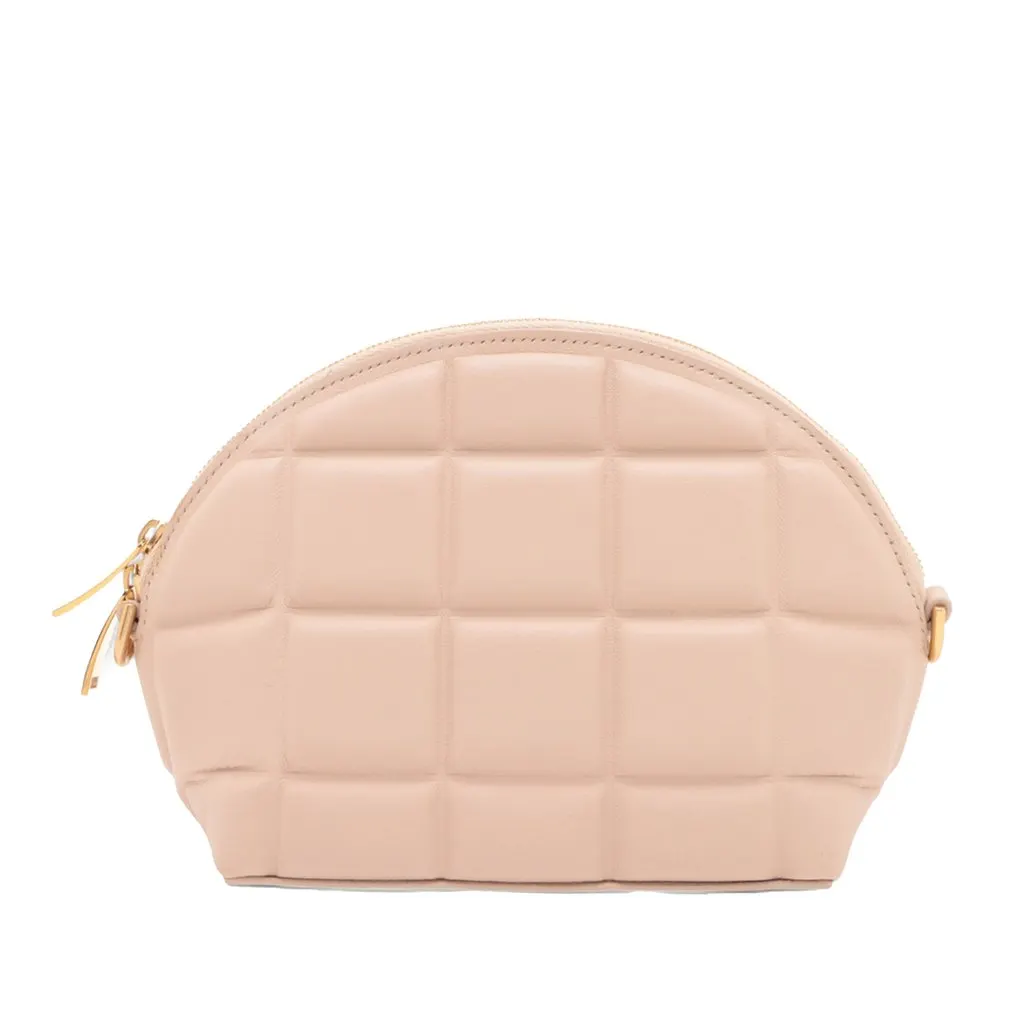 Bottega Veneta Mini Padded Nappa Half Moon Chain Crossbody Pink Leather Very good - Back View