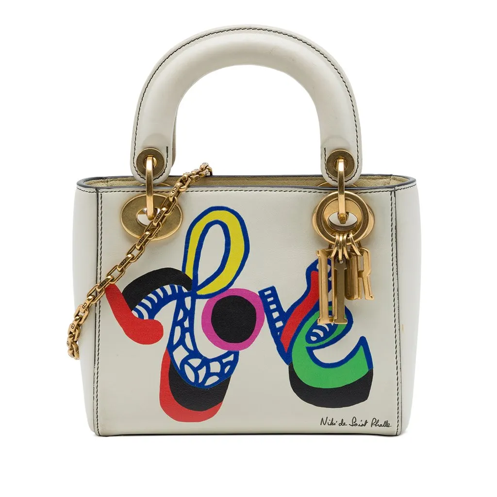 Dior DiorAmour Niki De Saint Phalle Mini Calfskin Love Lady Dior White Leather Very good - Front View