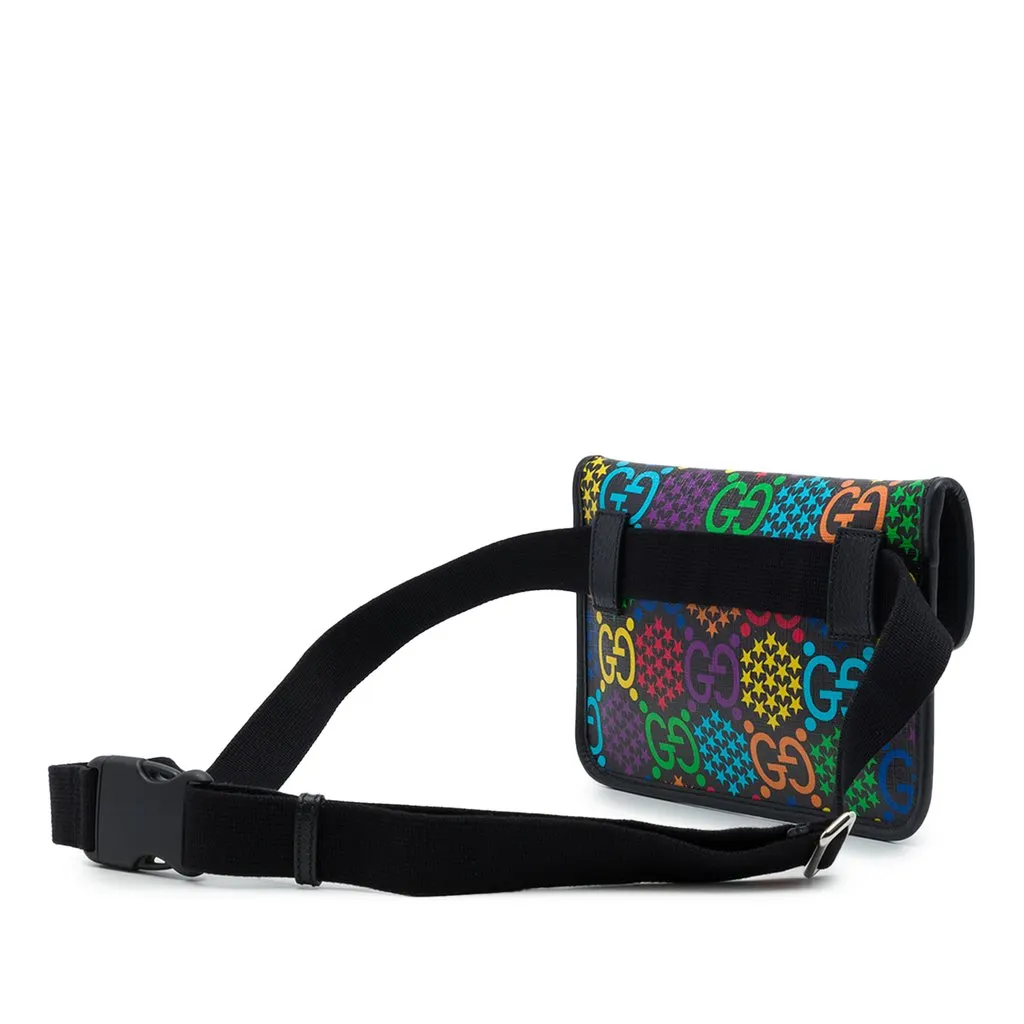 Gucci GG Supreme Psychedelic Belt Bag Black Canvas Very good - Back View