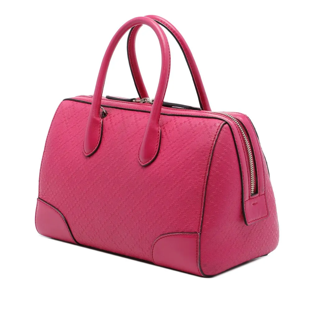Gucci Diamante Bright Calfskin Boston Bag Pink Leather Very good - Back View