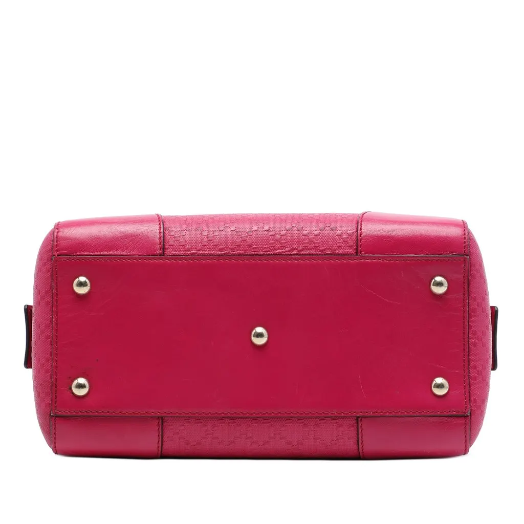 Gucci Diamante Bright Calfskin Boston Bag Pink Leather Very good - Inside View