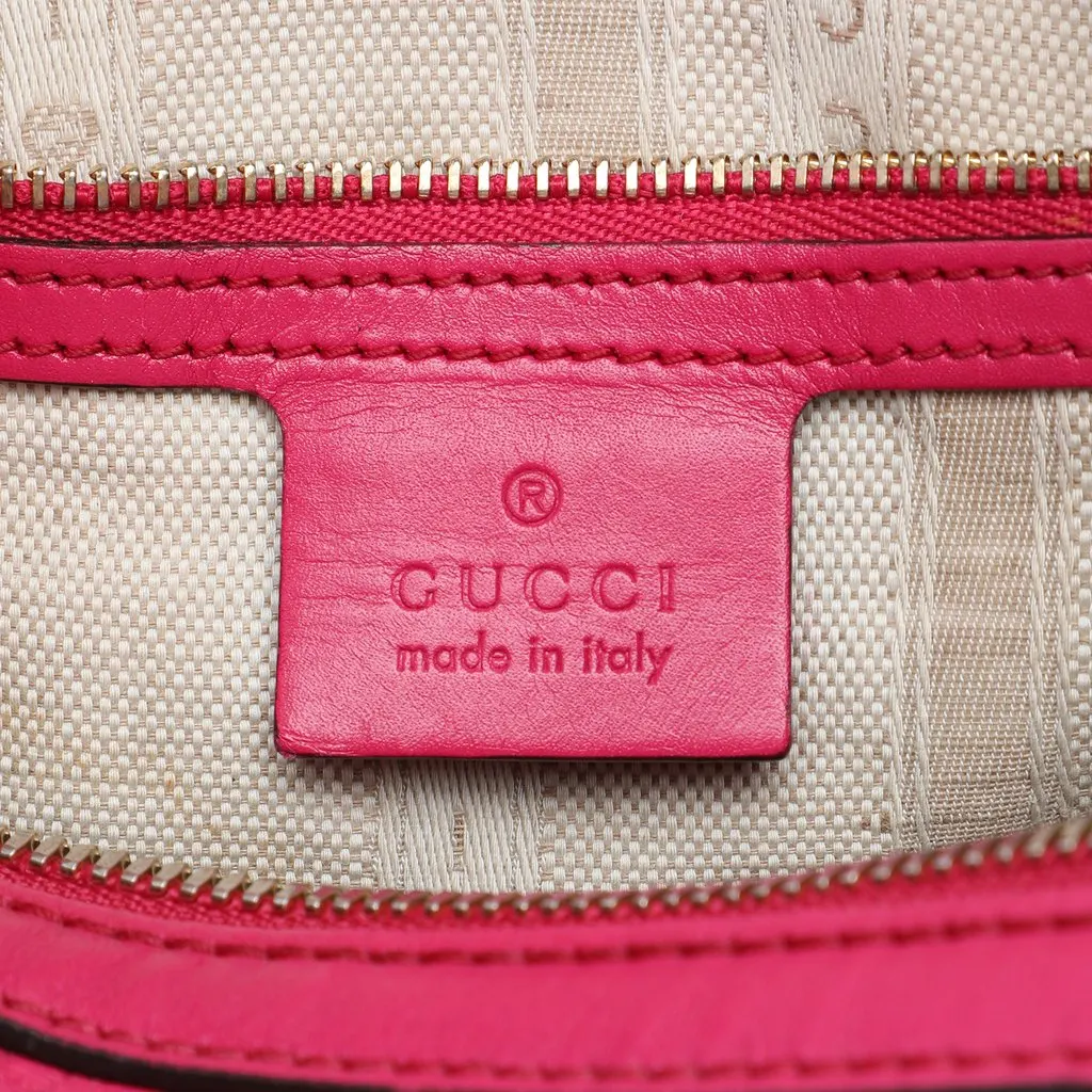 Gucci Diamante Bright Calfskin Boston Bag Pink Leather Very good - Box View