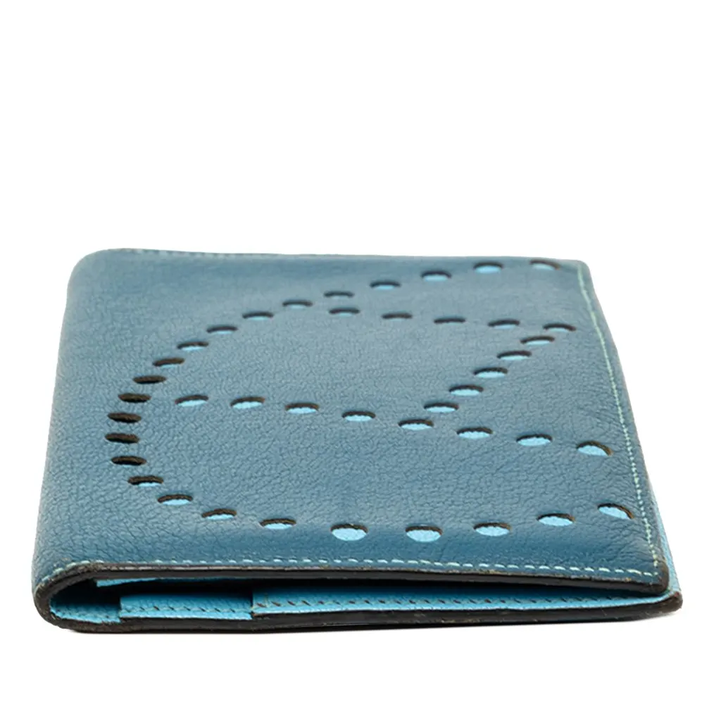 Hermès Chevre Mysore Evelyne Long Wallet Blue Leather Very good - Inside View