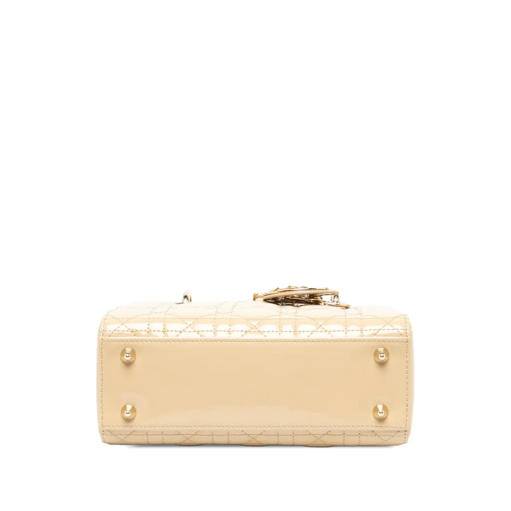 Dior Small Patent Cannage Lady Dior Beige Leather Very good - Inside View