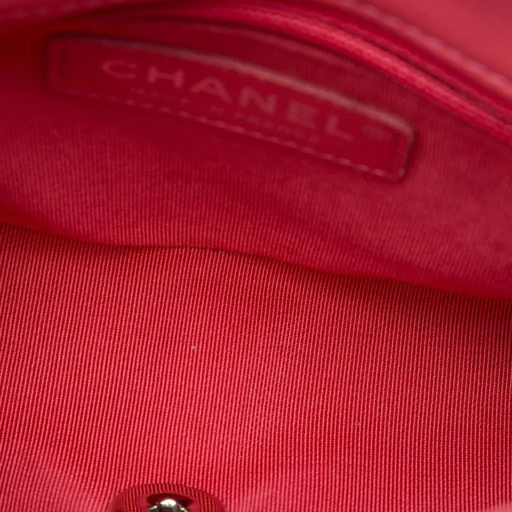 Chanel Small Quilted Crumpled Calfskin Bi Vintage Full Flap Pink Leather Very good - Model View