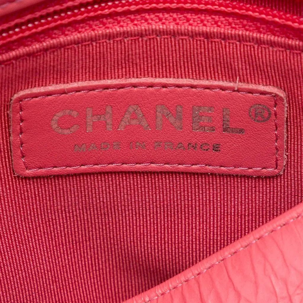 Chanel Small Quilted Crumpled Calfskin Bi Vintage Full Flap Pink Leather Very good - Box View