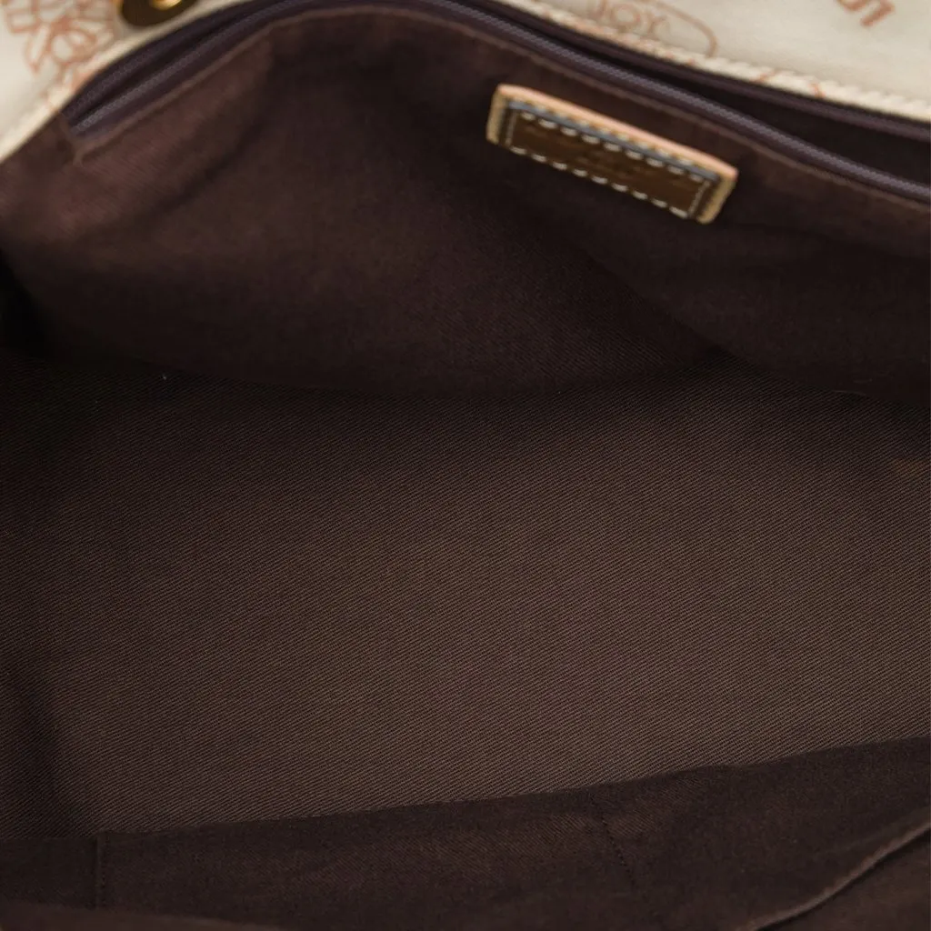 Loewe 160th Anniversary Suede Trimmed Canvas Tote Beige Canvas Very good - Model View