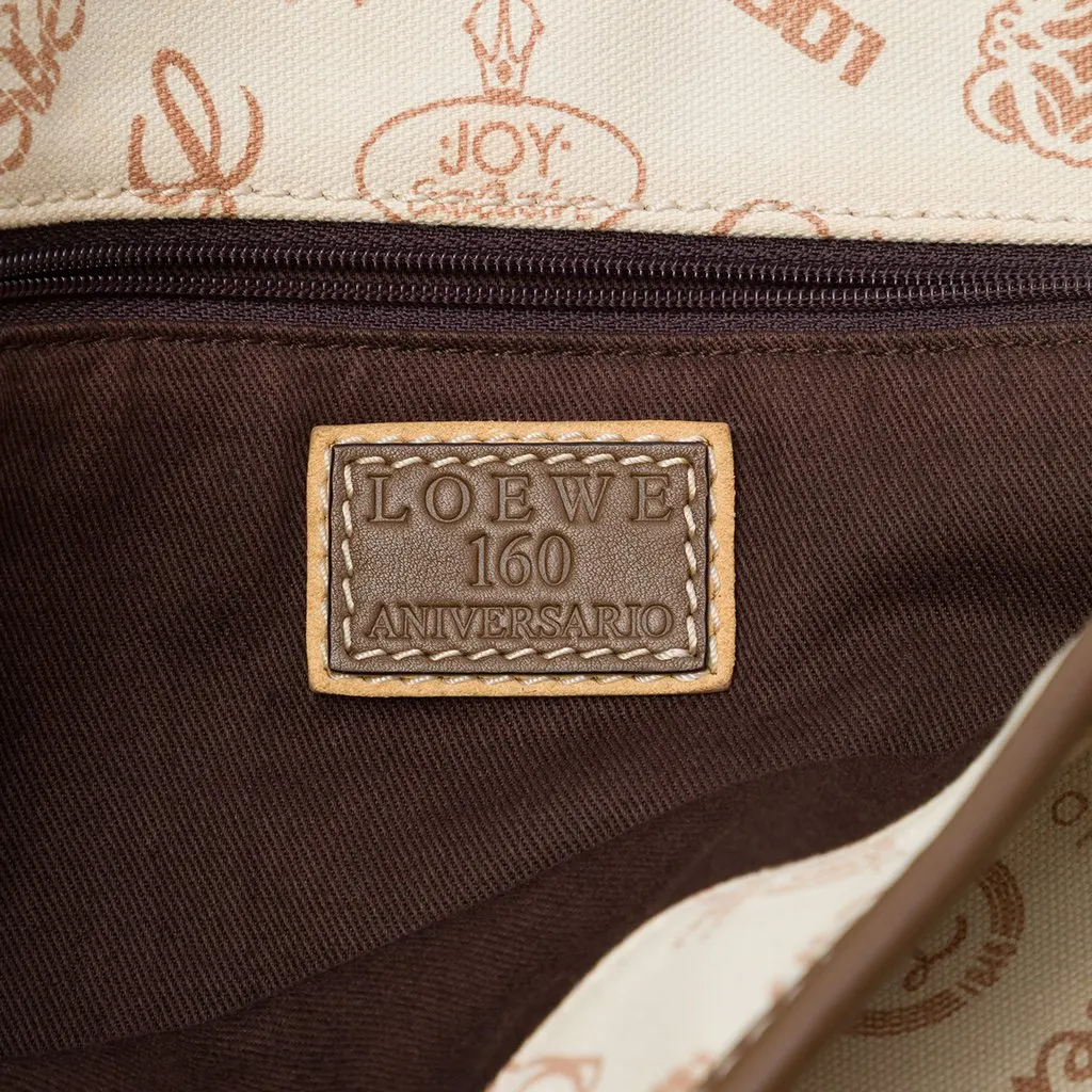Loewe 160th Anniversary Suede Trimmed Canvas Tote Beige Canvas Very good - Box View
