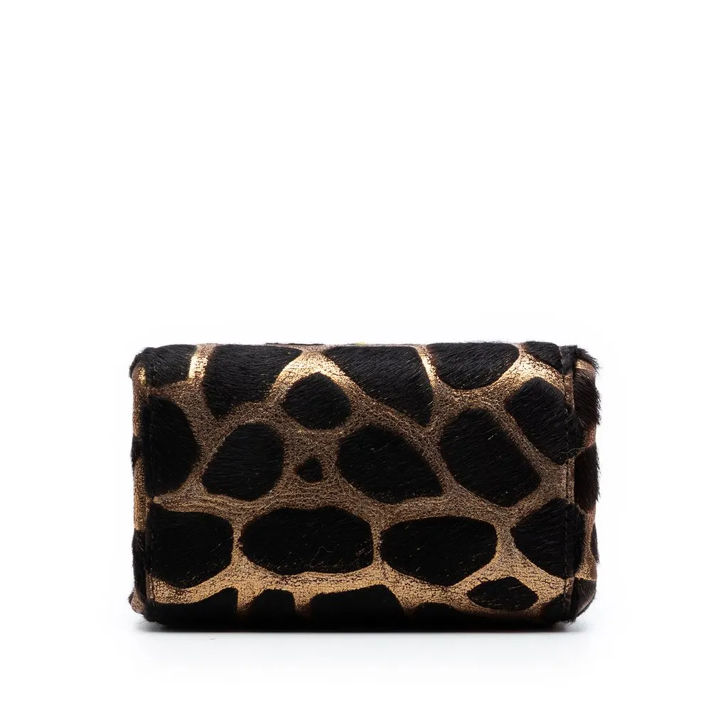 Chanel Mini Metallic Pony Hair Giraffe Reissue Accordion Flap Gold Very good - Inside View