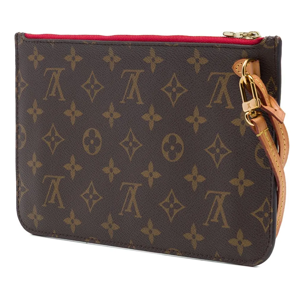 Louis Vuitton Monogram Neverfull MM Pouch Brown Canvas Very good - Back View