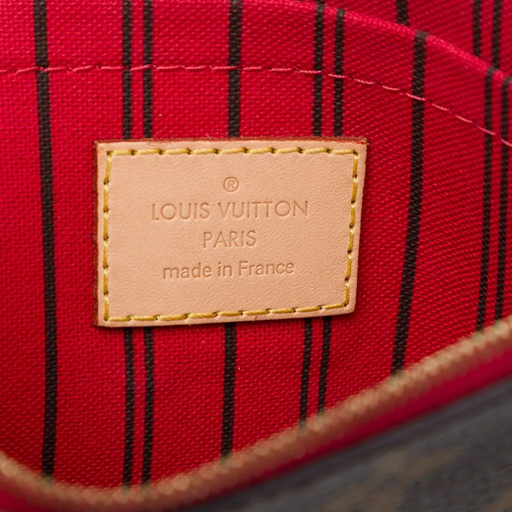 Louis Vuitton Monogram Neverfull MM Pouch Brown Canvas Very good - Box View