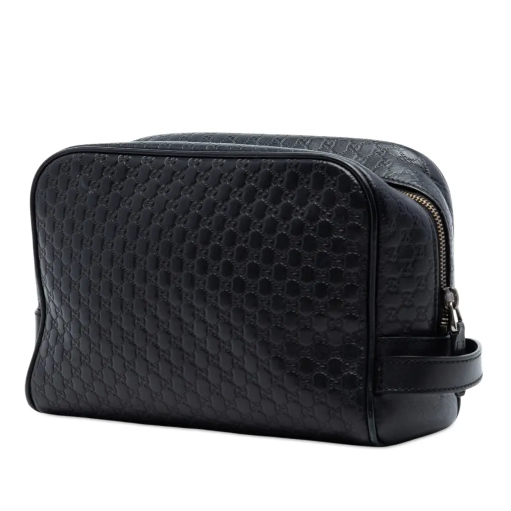 Gucci Microguccissima Clutch Black Leather Very good - Back View