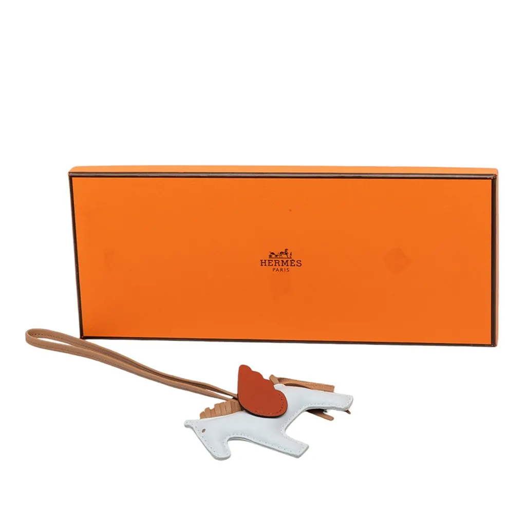 Hermès Milo Lambskin and Swift Grigri Rodeo Pegase Bag Charm PM Blue Leather Very good - Box View