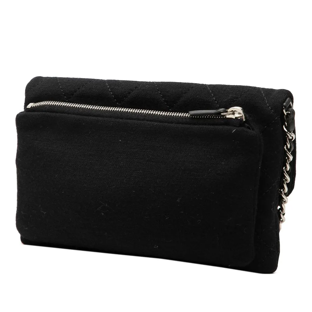 Chanel Mini CC Quilted Jersey Flap Black Very good - Back View