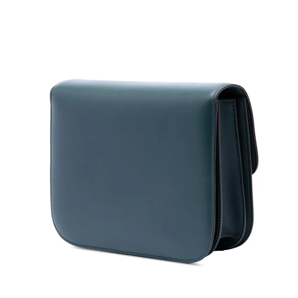 Celine Medium Calfskin Classic Box Green Leather Very good - Back View