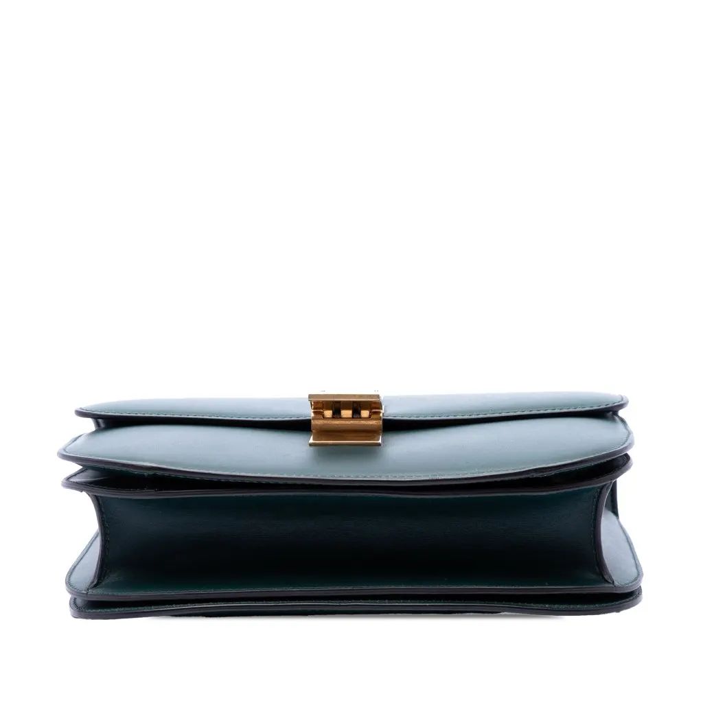 Celine Medium Calfskin Classic Box Green Leather Very good - Inside View