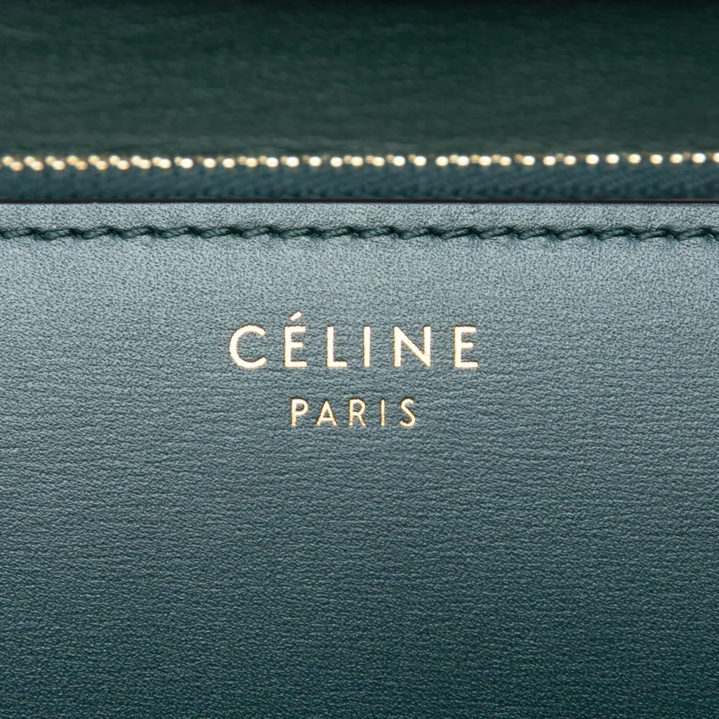 Celine Medium Calfskin Classic Box Green Leather Very good - Box View