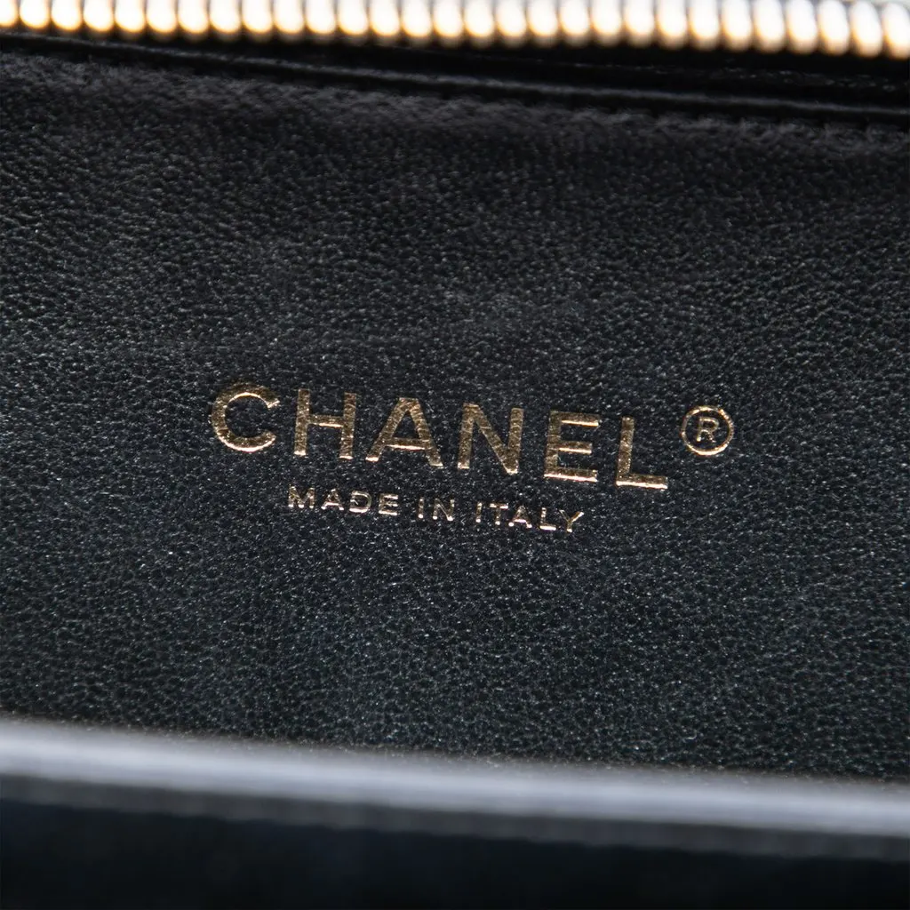 Chanel Small Caviar CC Filigree Vanity Case Black Leather Very good - Box View