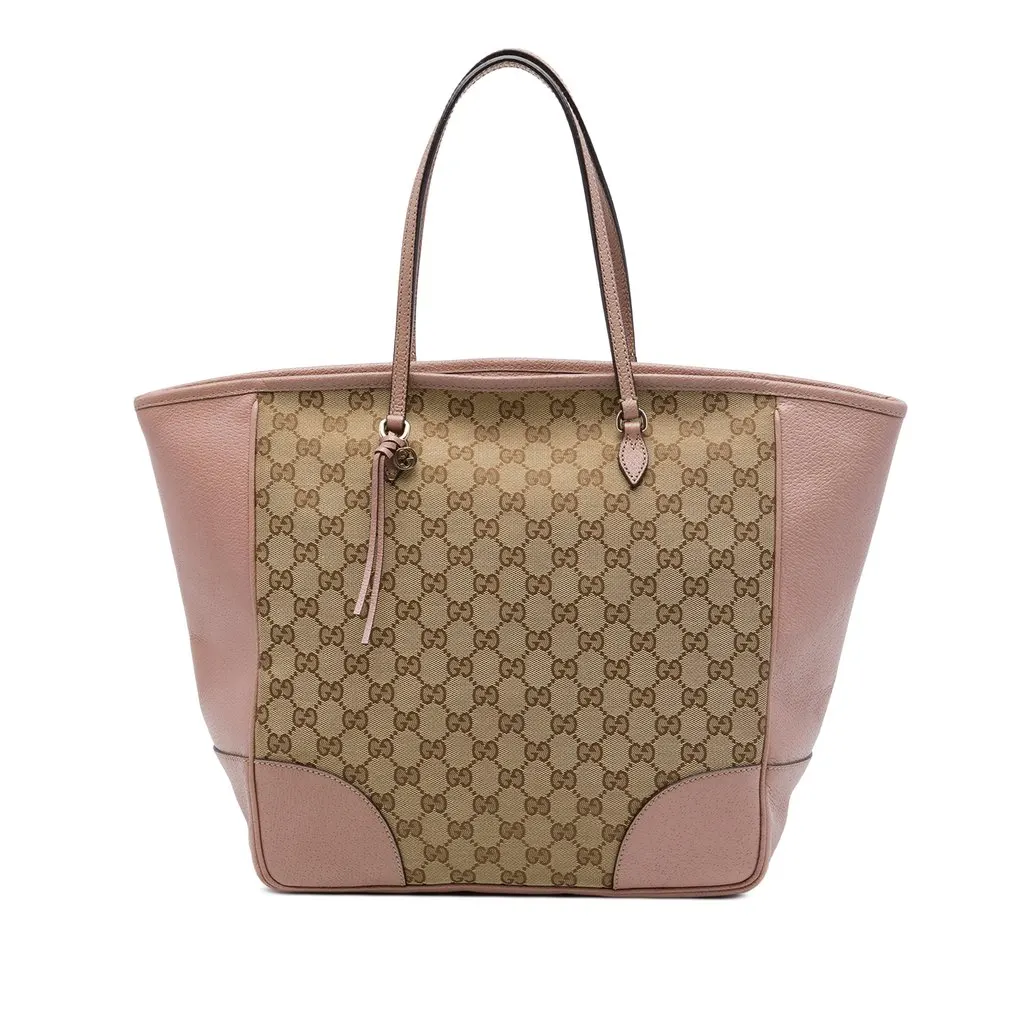 Gucci GG Canvas and Leather Bree Tote Beige Canvas Very good - Front View