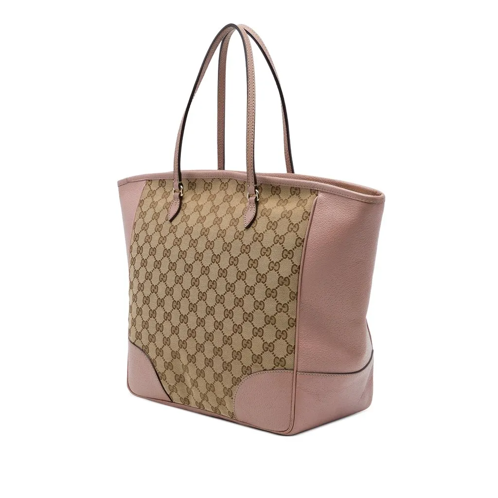 Gucci GG Canvas and Leather Bree Tote Beige Canvas Very good - Back View