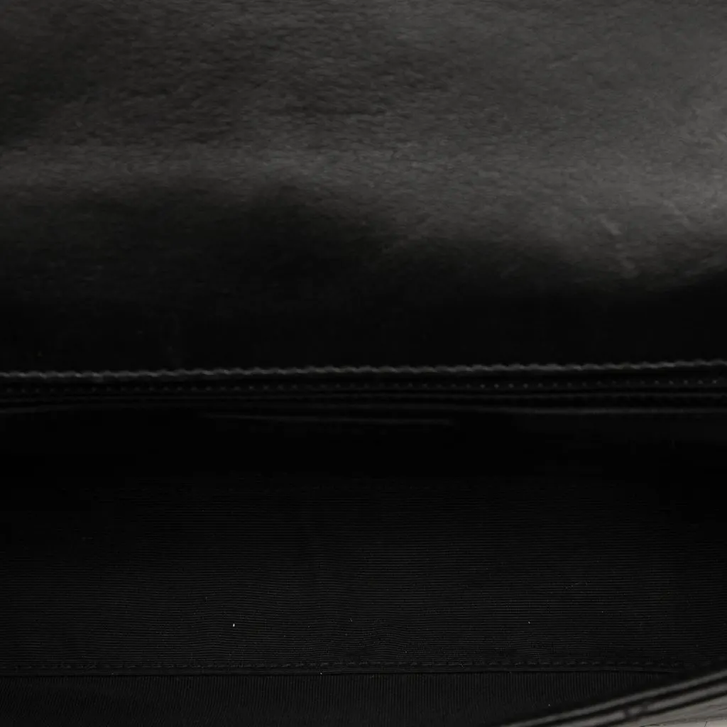 Chanel CC Quilted Calfskin Single Flap Black Leather Good - Model View