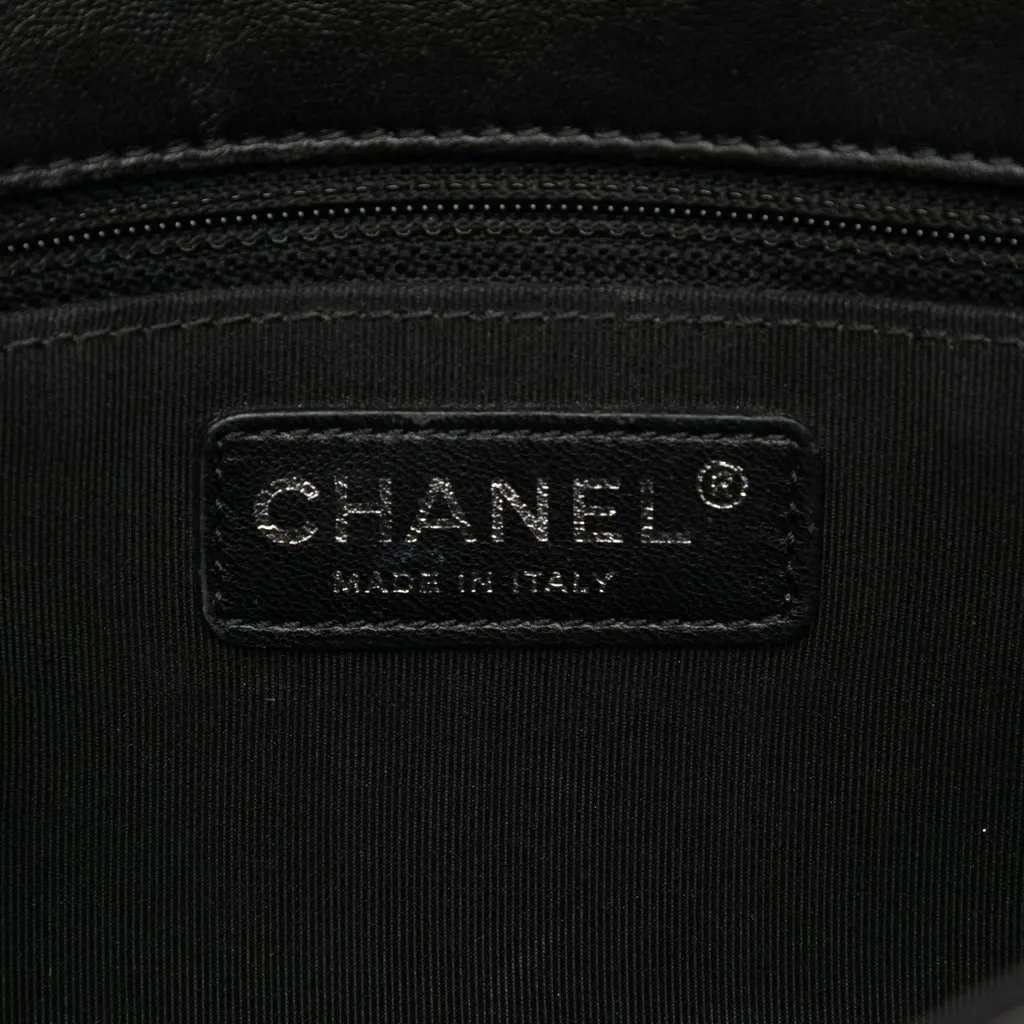 Chanel CC Quilted Calfskin Single Flap Black Leather Good - Box View